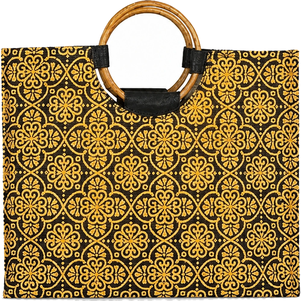 Gold Block Print Shopper