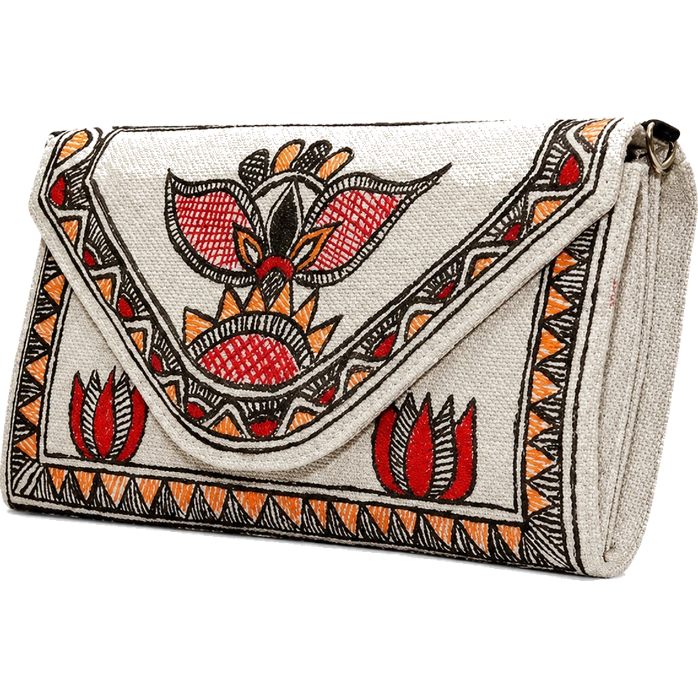 Embroidered Envelope Clutch
